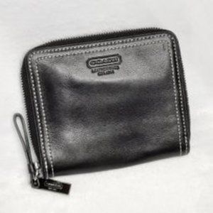 COACH Black Leather Mini Wallet